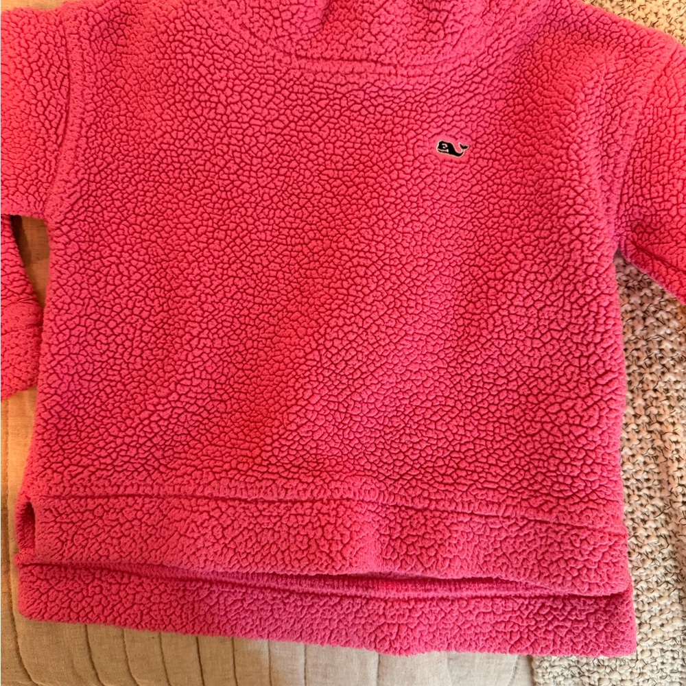 Vineyard Vines Kids Bright Pink Sherpa Hoodie